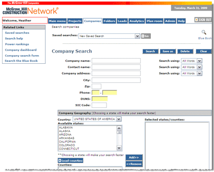 Network Company Search