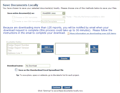 Batch Download screen