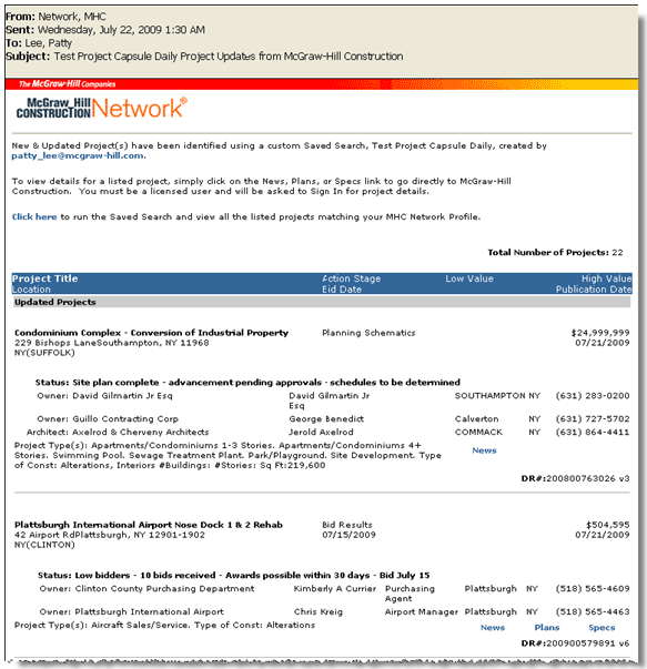 Project Capsule Email