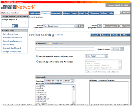 Network Project Search